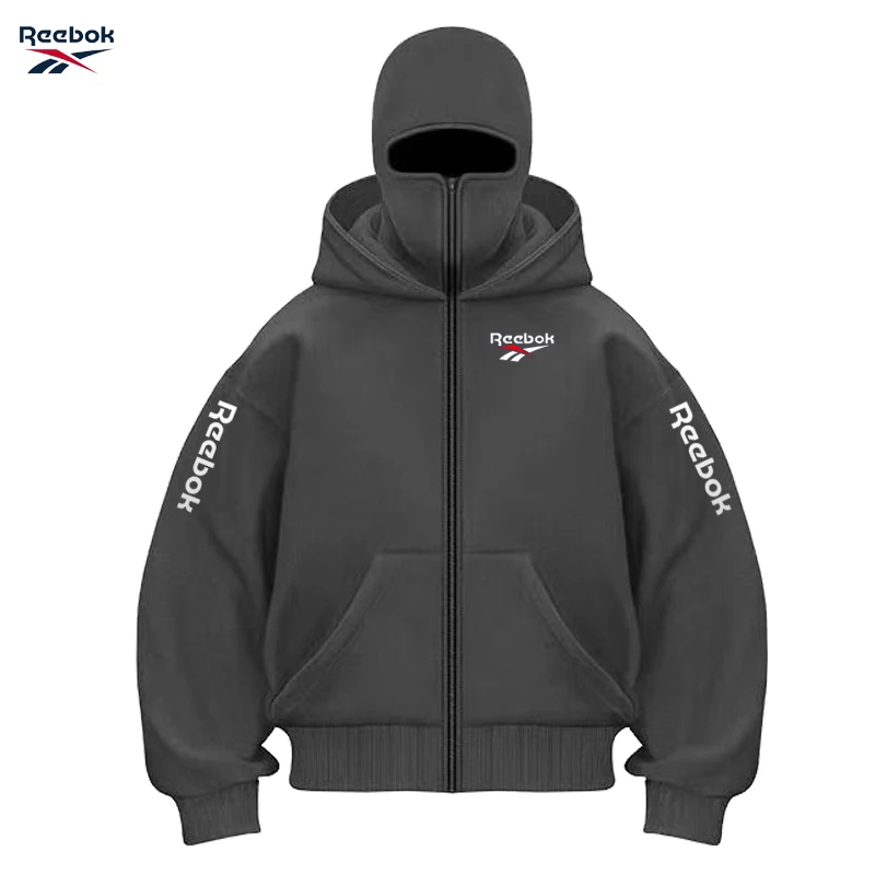 Reebok brand men's all-purpose hooded zipper hooded sports sweatshirt, suitable for wearing in autumn and winter. It features a - view 6