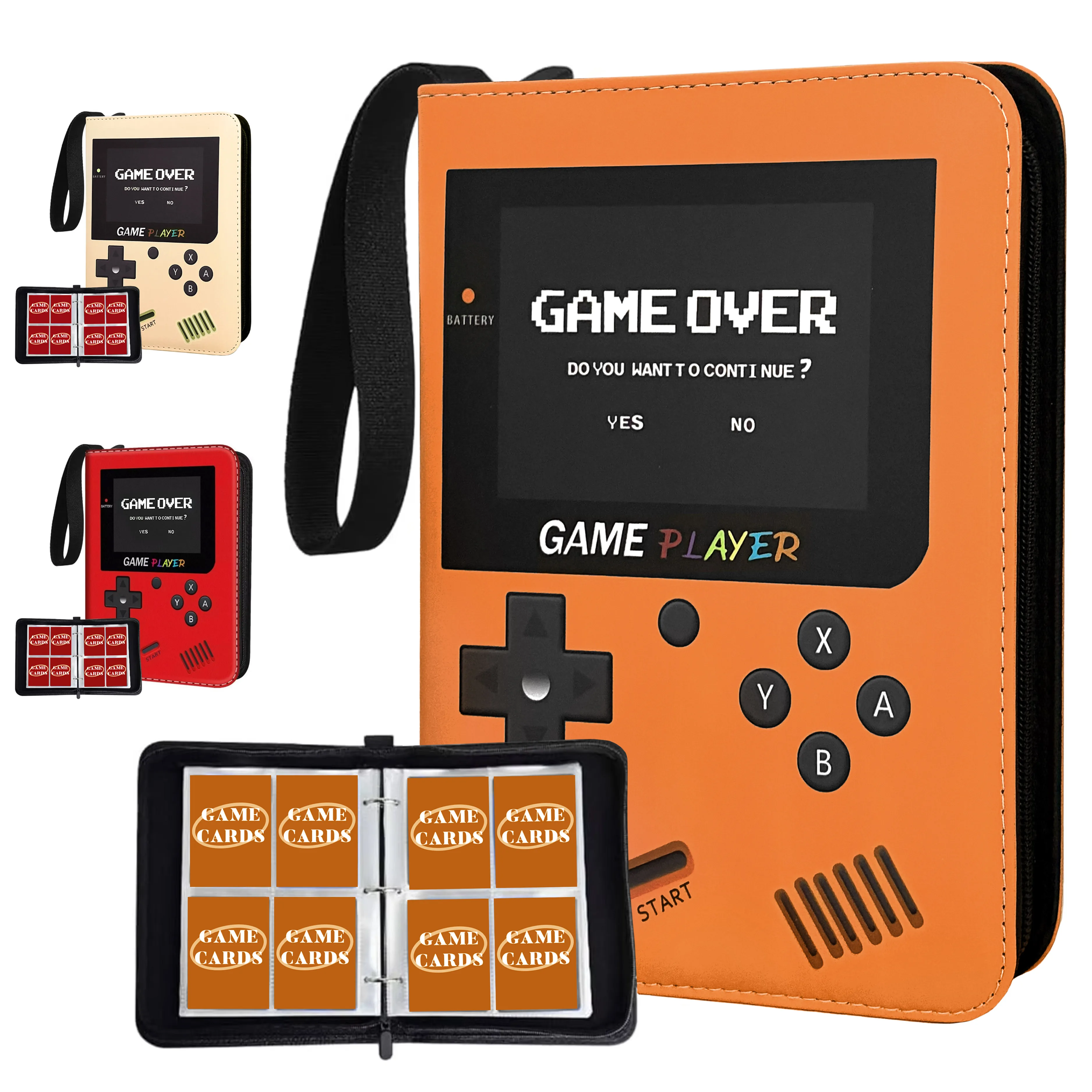 4 Pocket Trading Card Binder 400 Cards Capacity, 50 Removable Sleeves Game Card Collection Album