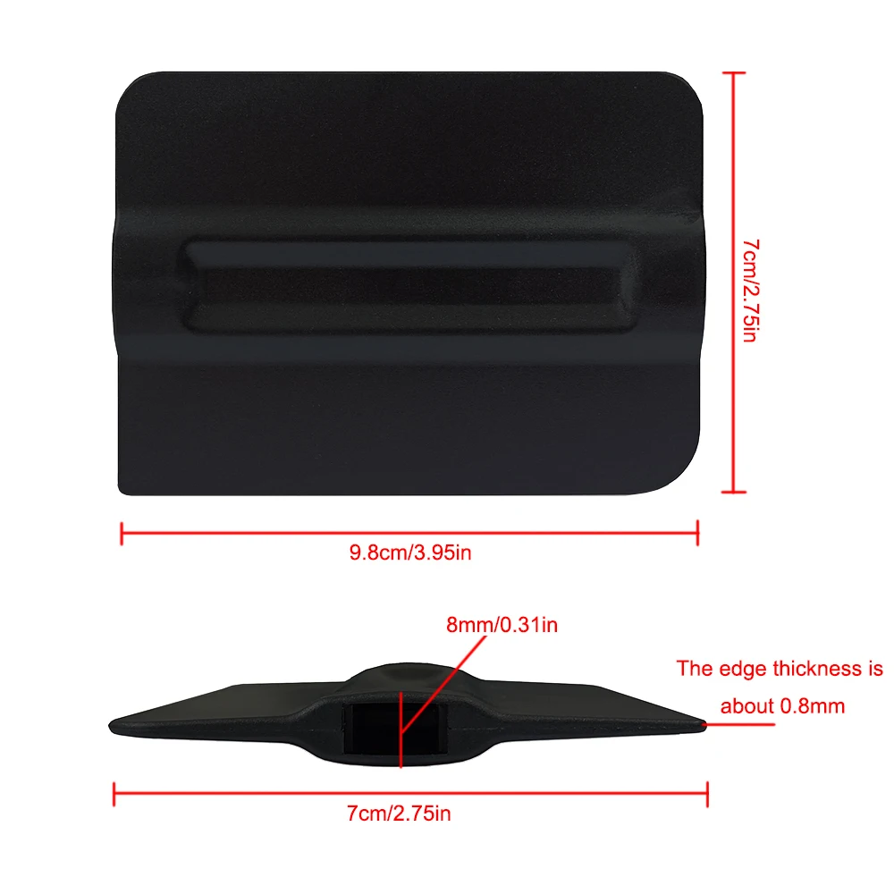 2Pcs Black Card Squeegee Vinyl Film Non-Scratch Scraper Window Tinting Applicator Car Wrap Tool Auto Accessories