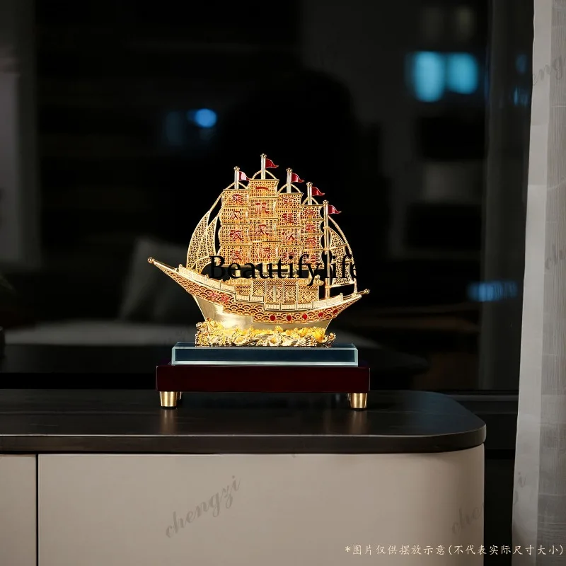 A73 Brass Ornament Home Office Sailing Table Decoration Opening Gift