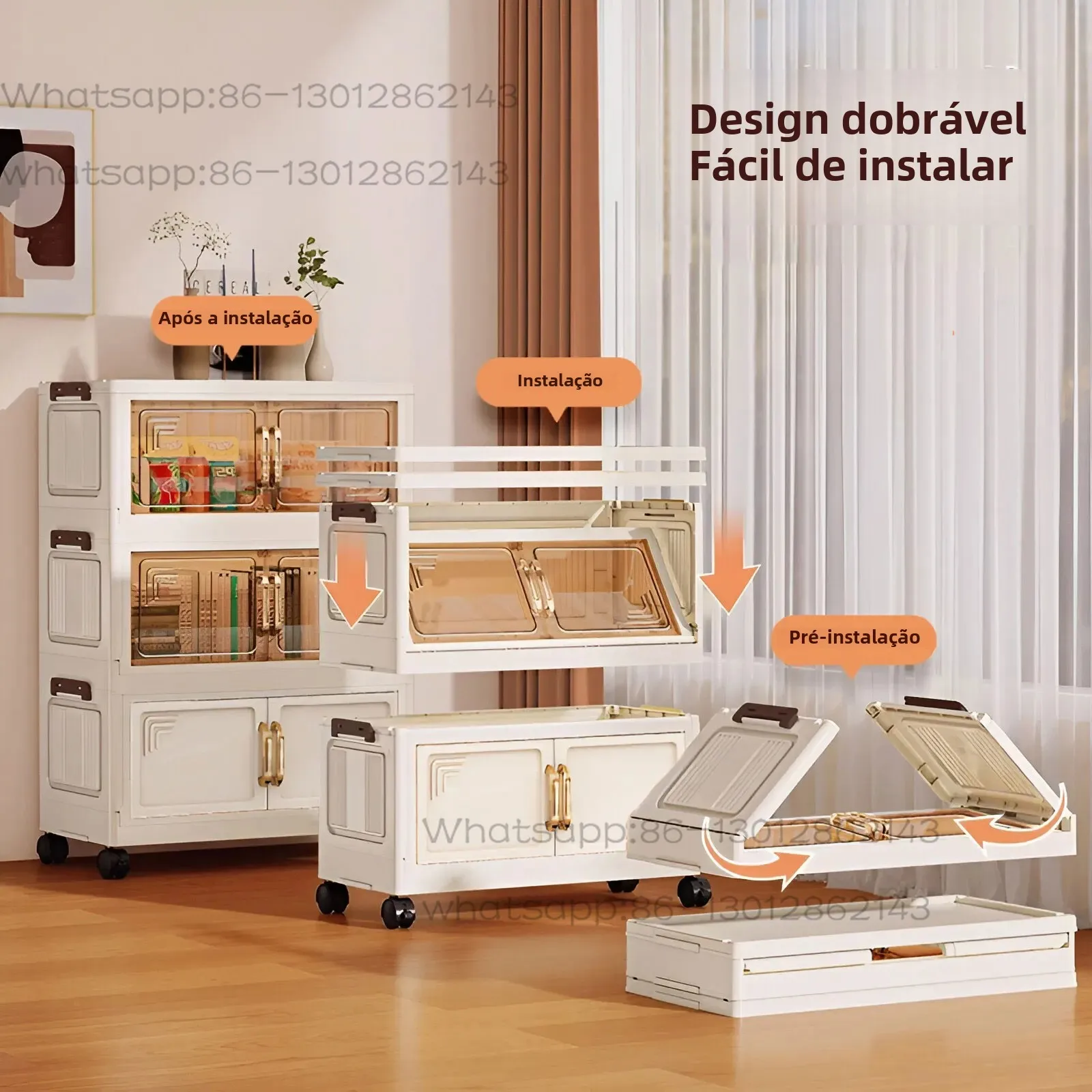 Multi functional storage cabinet, length 45/55/65cm, large capacity foldable dustproof wardrobe