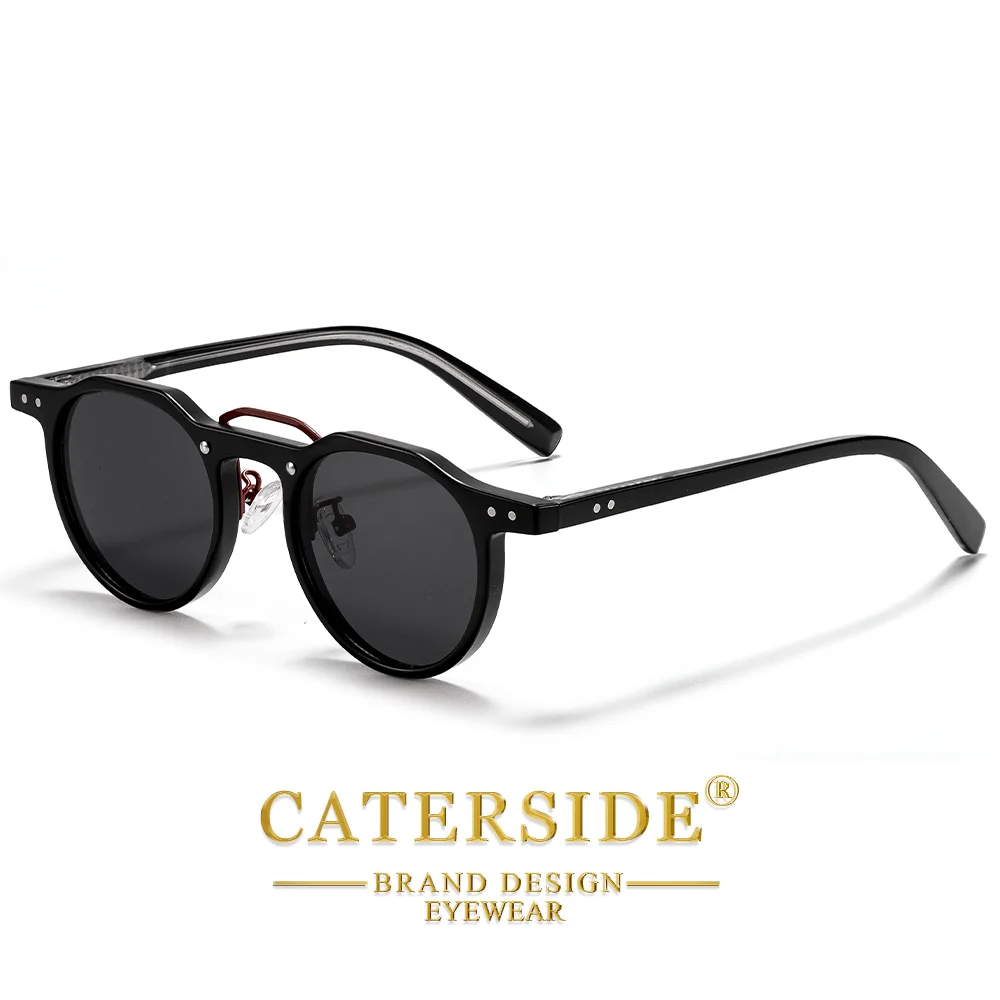 CATERSIDE Retro Punk Herren-Sonnenbrille, runde Sonnenbrille, für Damen, Outdoor, Party, Business, Festival, Geschenk, Brillen, UV400 – Detail 4