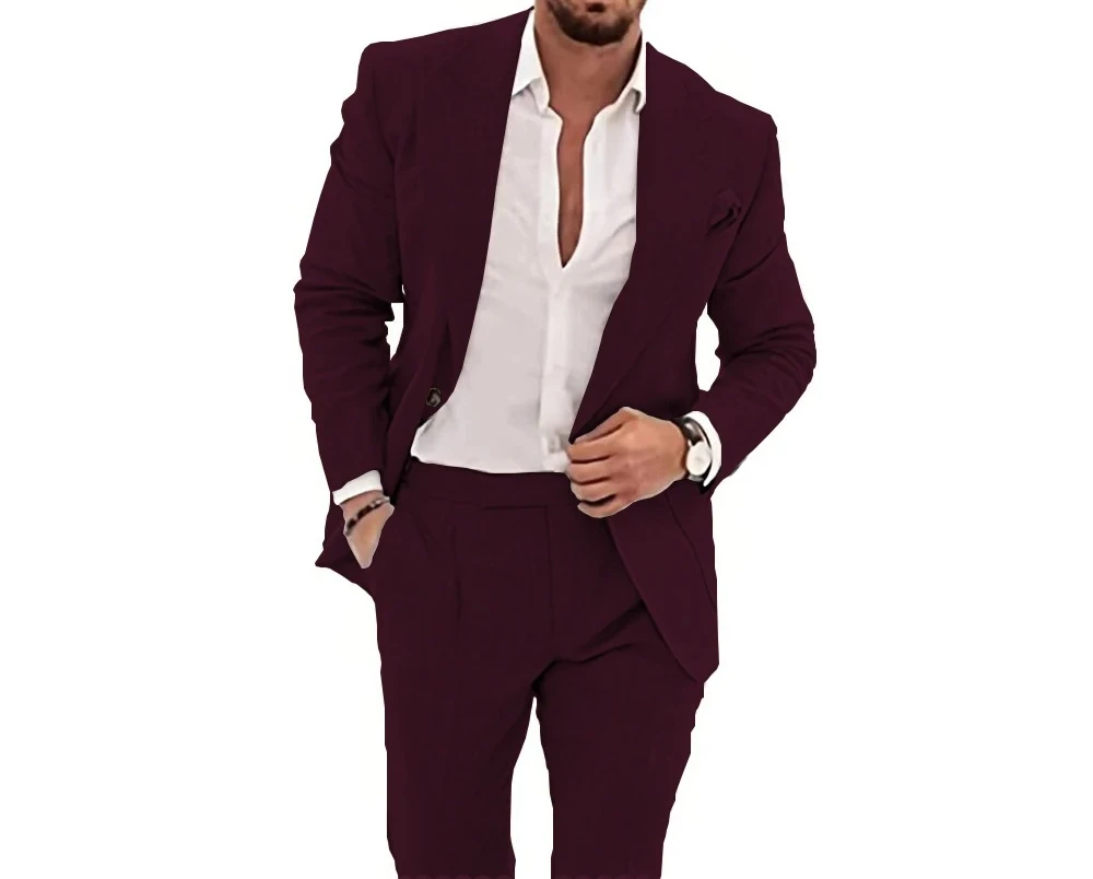 Casual Men's Flax Suits 2 Pieces Linen Suit Stylish Tuxedo Suits for Men Wedding Dresses Summer Beach Suits for Men Customized