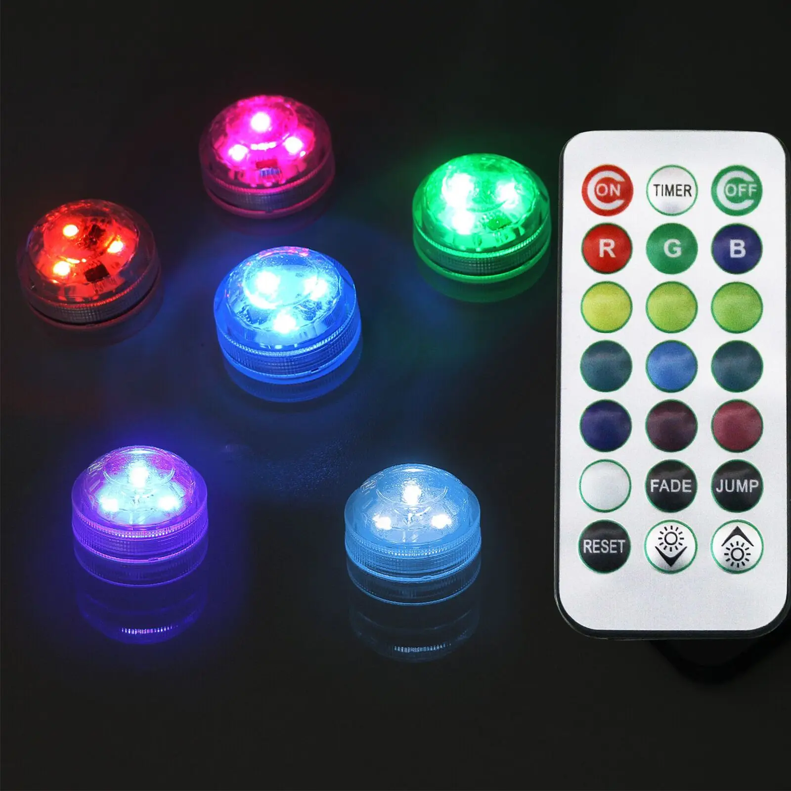 

3SMDs tea light remote controlled submersible LED tealight Candle Lamp Aquarium Multicolor Wedding party xmas Vase Color changin