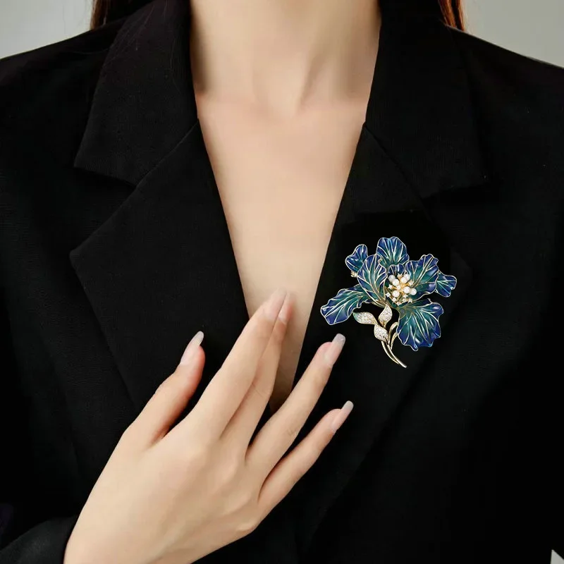 Изысканная брошь «Цветущий процветание» для женщин, роскошное пальто Cheongsam с цветком пиона, аксессуар-брошь9521