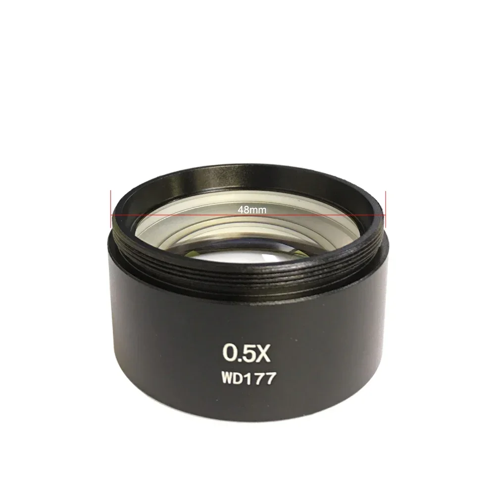 WD177 WD287 0.3X 0.5X 1X 2.0X Microscope Auxiliary Barlow Objective Lens Thread 48mm for Zoom Stereo Trinocular Microscope