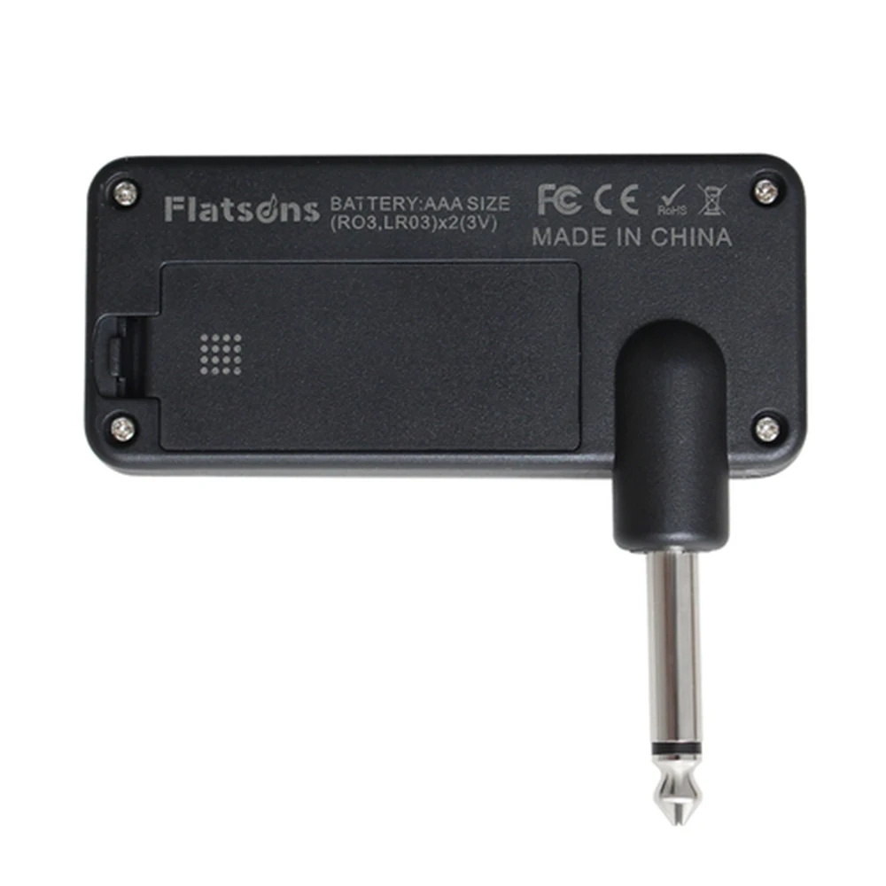 Flatsons Headphone Guitar Amplifier F1R Mini Headphone Amp with 3.5mm Headphone Jack AUX Input Plug for Guitar Accessories