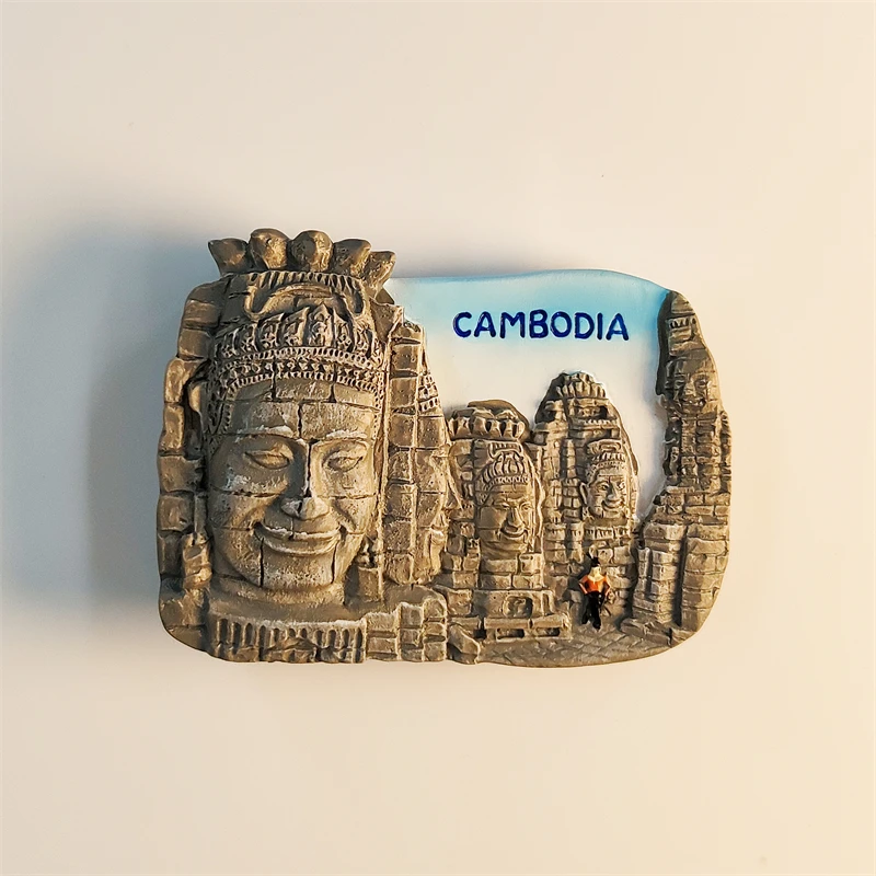 Cambodia，Angkor Wat，The statue，3D Stereoscopic，Tourism souvenirs，Resin painting，Decoration home，Refrigerator magnets