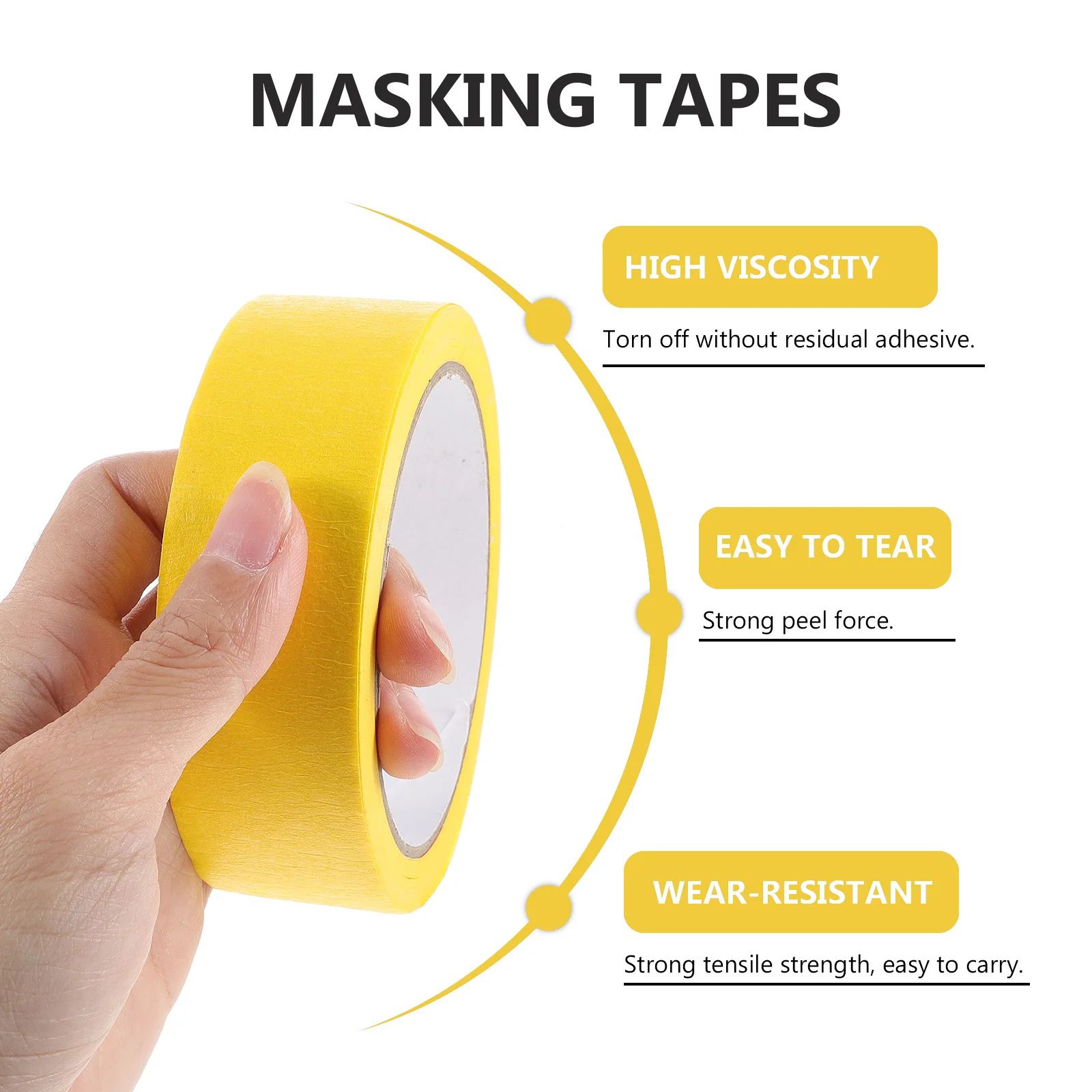 

4pcs 4 Rolls Masking For Painting Diy Crafts Spraying Protection Adhesive Wood Drywall Glass Windows Paint Tape Art Painter Tape