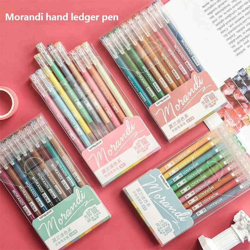 6/9Pcs Student Coloring Drawing Doodling Art Markers Pen Scrapbook Painting DIY Morandi Gel Pen Set Ballpoint Office Supplies