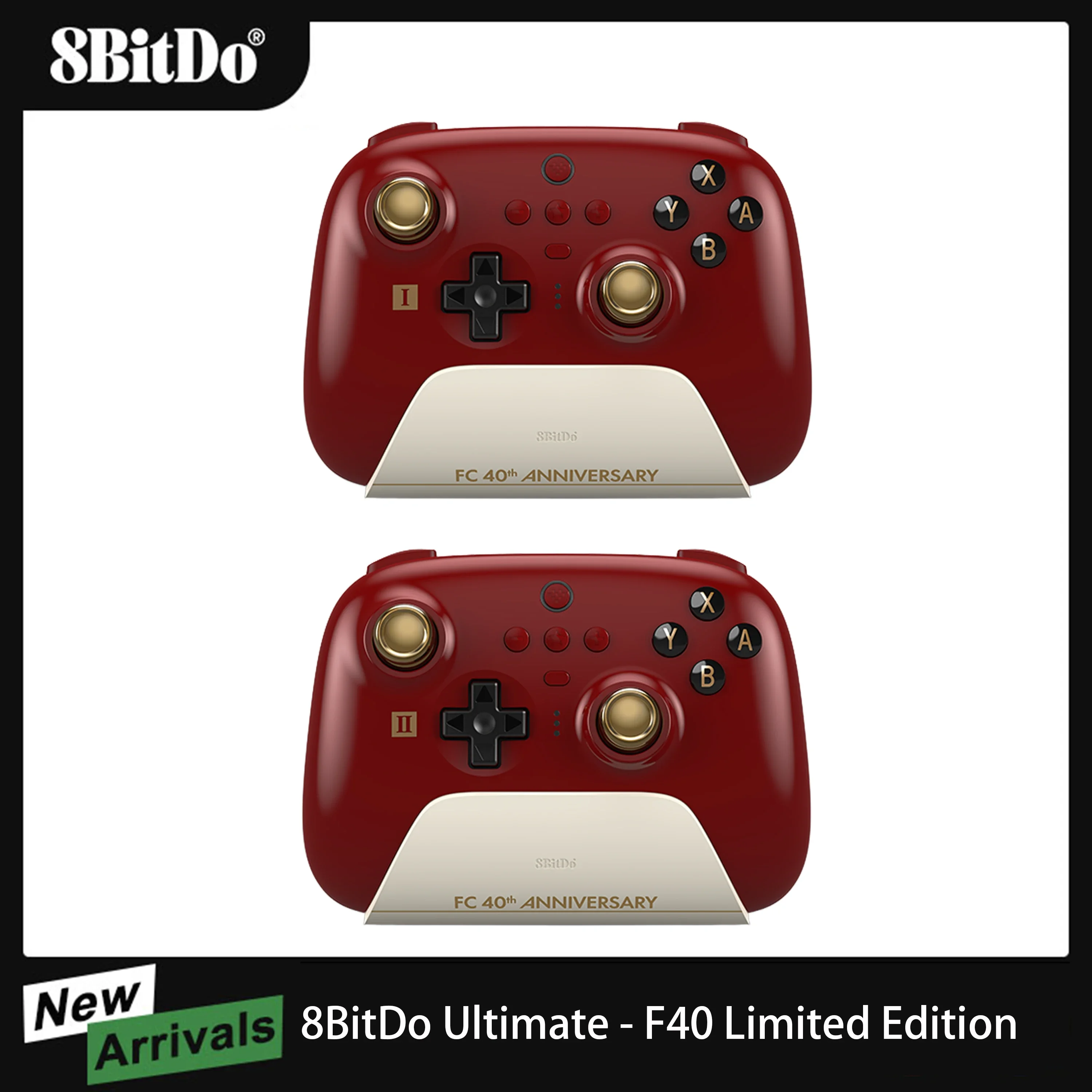 AKNES 8BitDo Ultimate Controller - FC40 Limited Edition 10th Anniversary Bluetooth Gamepad Joystick for Switch SteamOS Windows