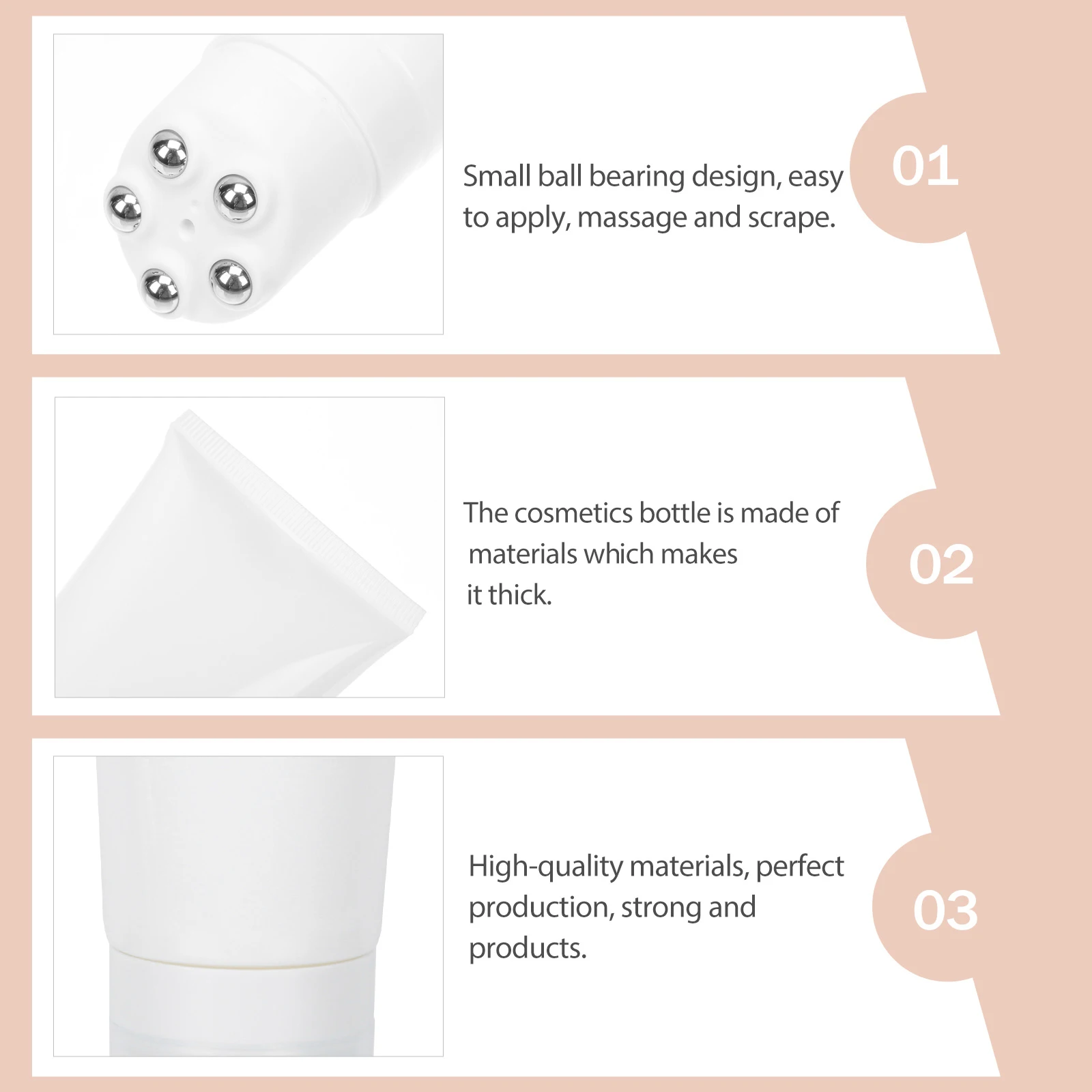 

Bright White Scraping Bottle Refillable Roller Bottles Corrosion Resistant Reusable Massage Bottle for Essential Oil