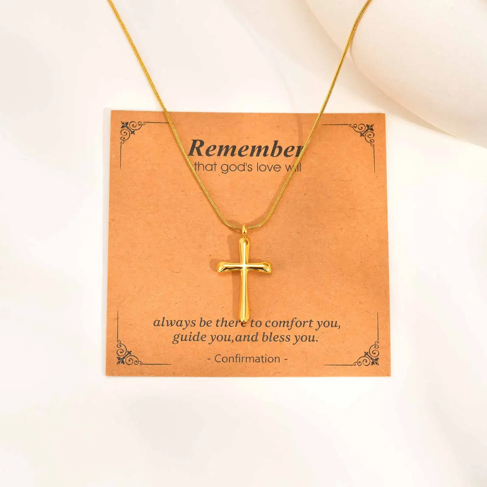 Cross Necklace for Women, Baptism First Holy Communion Confirmation Easter Gifts Teenage Christmas Gift for Mom Nephew