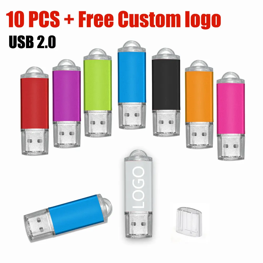 

10pcs/lot Flash Drive 256GB 128GB 64GB 32GB 16GB 8GB 4GB USB 2.0 Flash Memory U Stick High Speed memorias pendrive flash disk