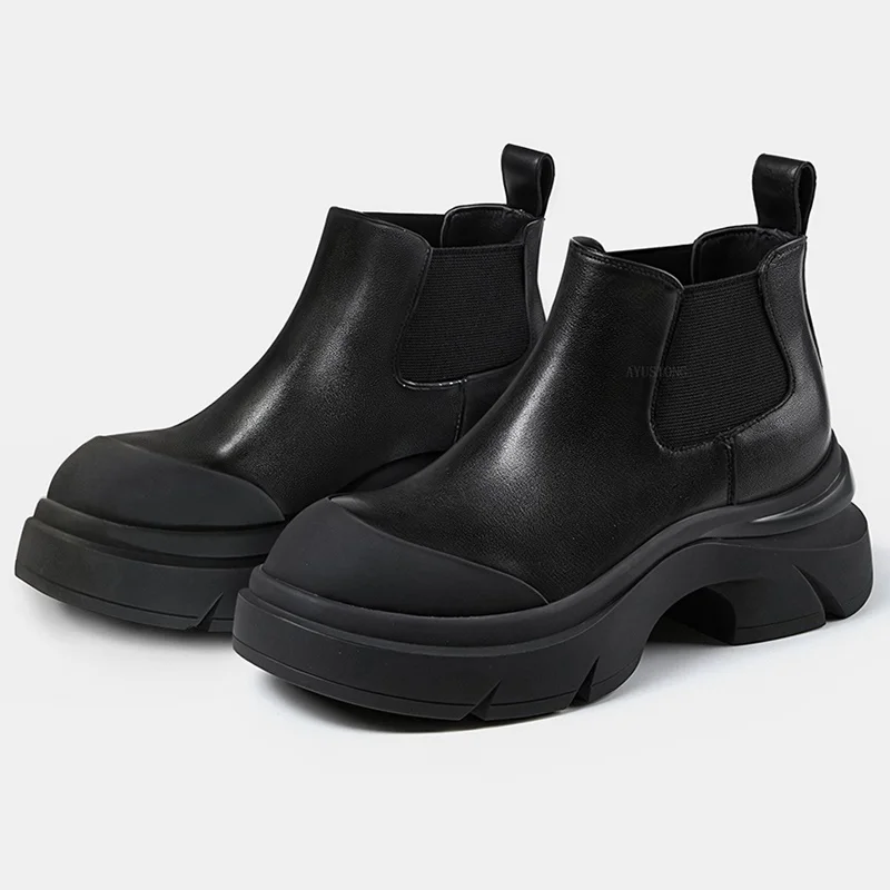 

Matte Leater Platform Patchwork Motorcycle Boots Sexy Square Toe Mixed Colors New Arrivals Fashion Women Boots