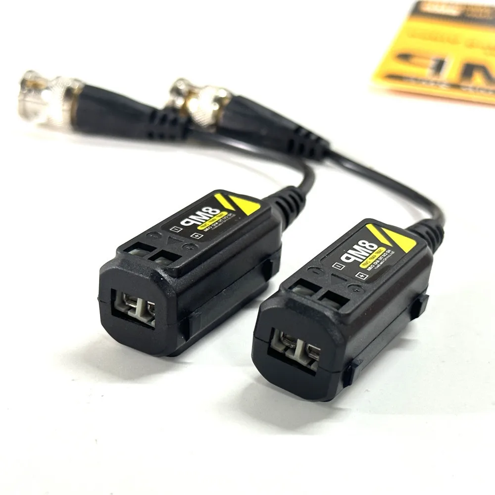 8MP BNC Video Balun Coaxial Transceiver Connectors Passive HD CCTV Twisted Pair For 4K/5MP/1080P AHD/CVI/TVI/CVBS Camera
