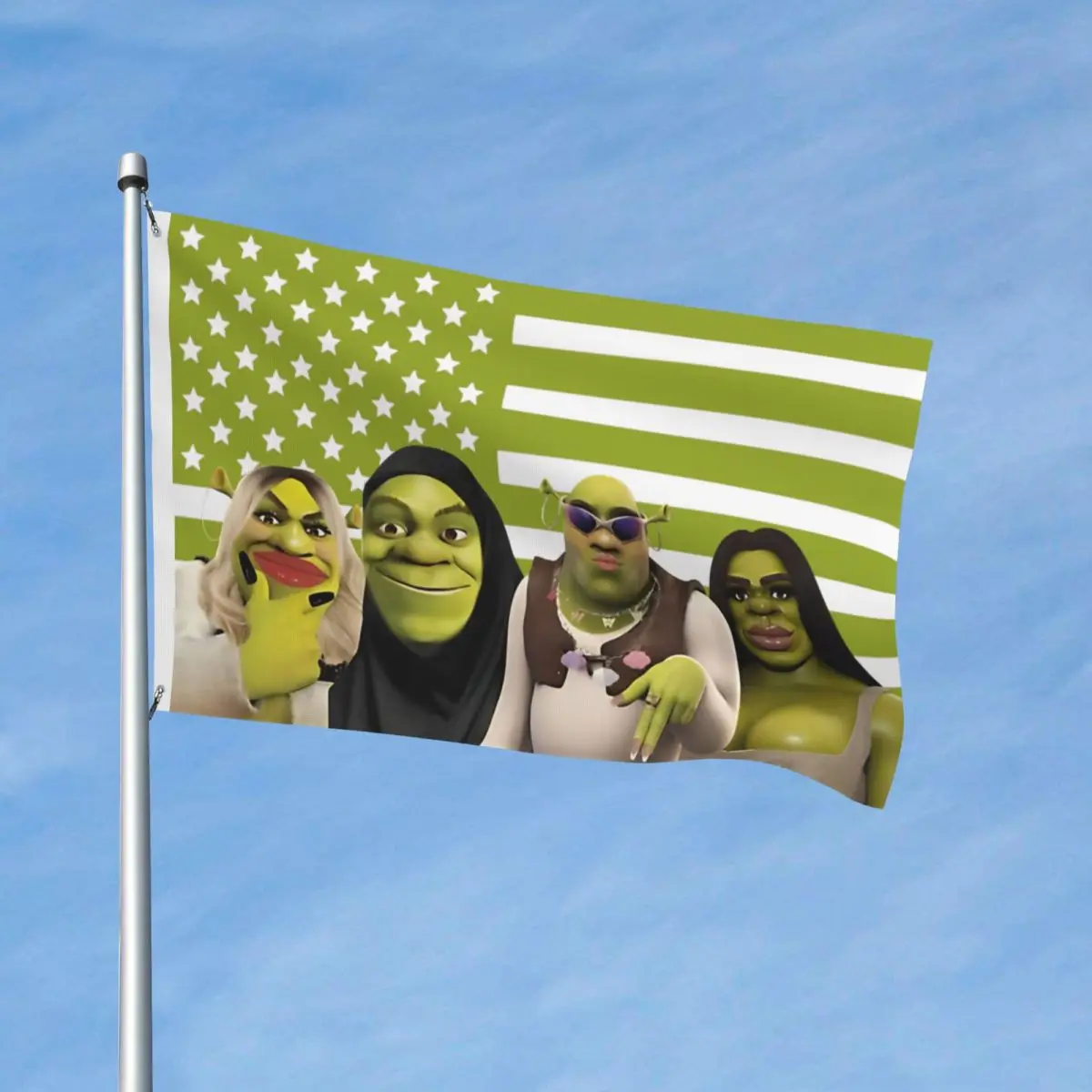 Shrexy Funny Shreks Meme Flag Fade Proof Indoor Outdoor Banner Polyester Home Room Dorm Wall Decor 3x5 FT