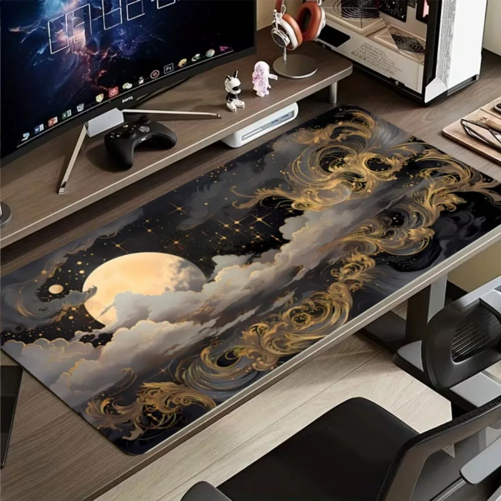 Organiseurs de bureau et plateaux au design nuage de lune rêveux, tapis de souris, alfombrillas para escritorio, коврик для мышки