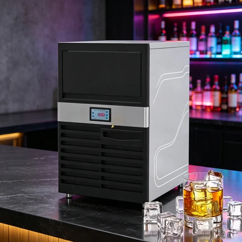 Small Commercial Ice Cube Maker Efficient Ice Production Equipment Built In Type For Beverage Retail Scenarios