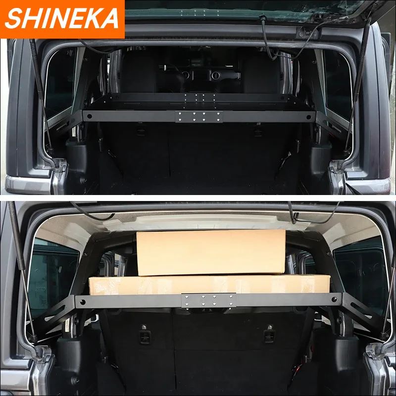 SHINEKA Rear Racks for Jeep Wrangler JK JL 2007-2023 Trunk Storage Rack Luggage Shelf 4 Door Multifunction Organizer Accessories