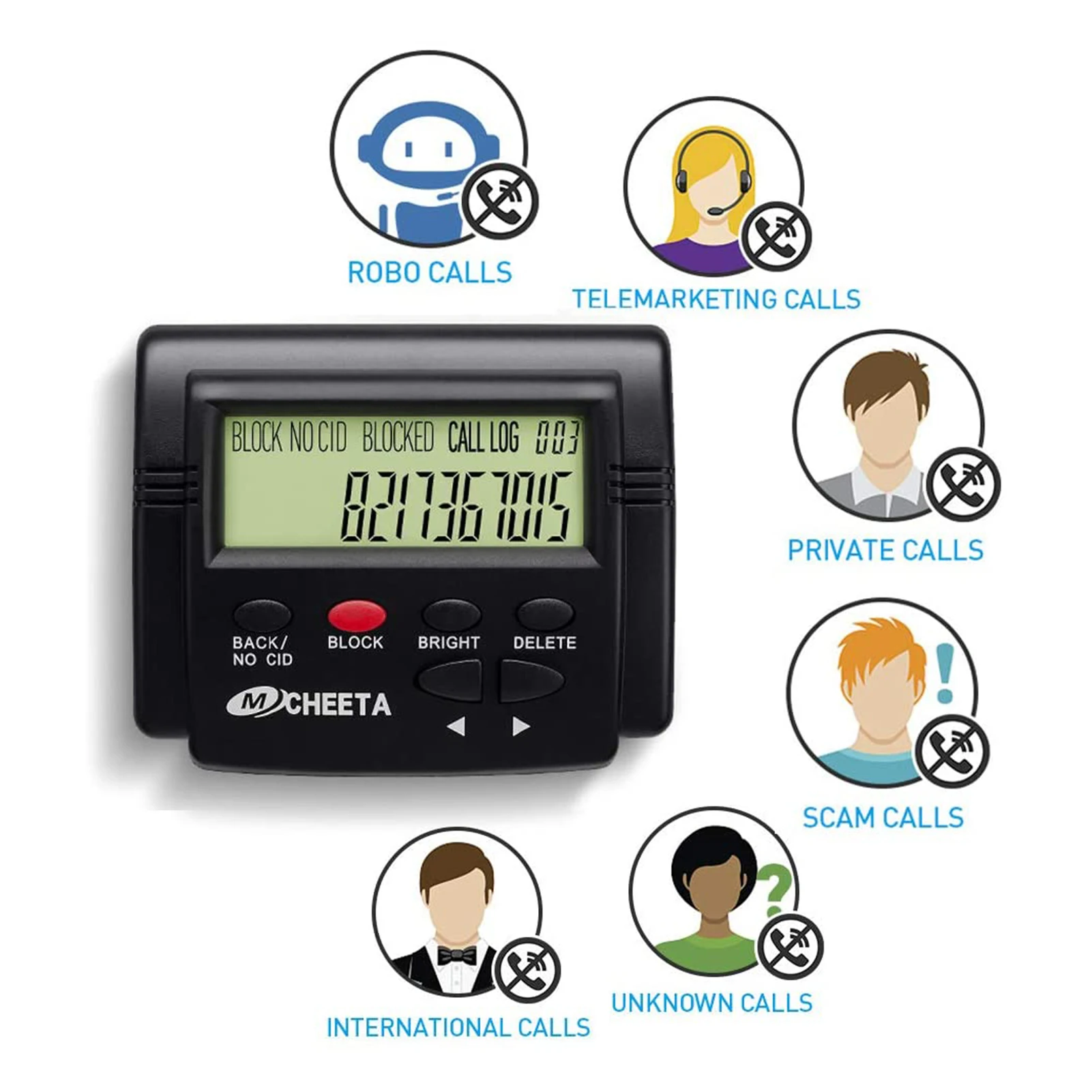 Call Blocker for Landline Phones Telephone 4000 Caller ID Box Blocking One Touch Number Block Device Block Unwanted Robocalls