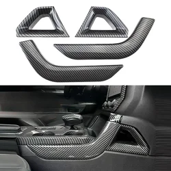 Center Console Gear Shift Strip Trim Cover Sticker for Ford Ranger Everest Raptor 2023 2024 Car Interior Accessorie Carbon Fiber