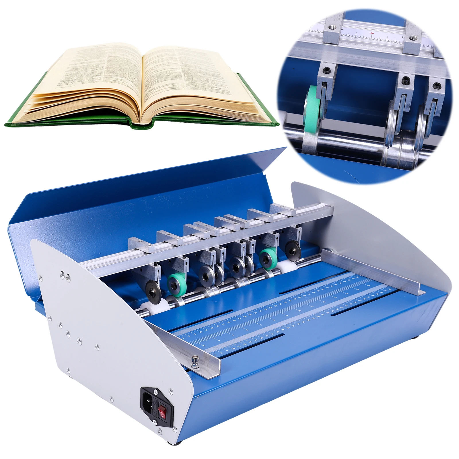 460mm Paper Card Creasing Machine with Scale Ruler Electric Creaser Scorer Perforator for Photos Documents Menus Envelopes Note