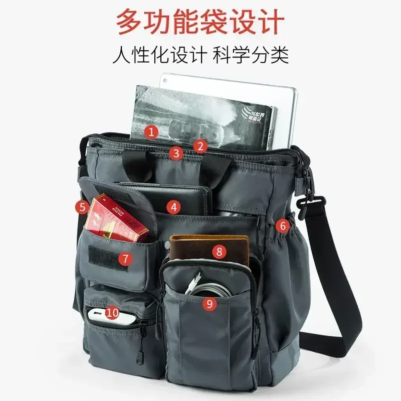 Multifunction Fashion Shoulder Messenger Bag Casual Business Men Briefcase Large Capacity Male USB Port  Travel Handbag