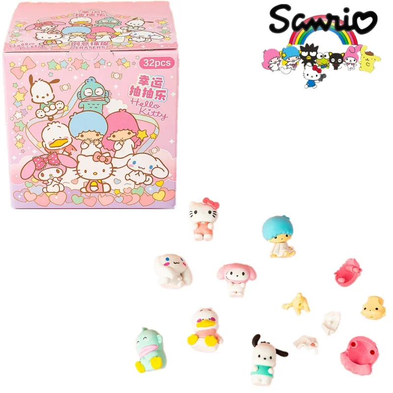 

Sanrio 3D Stereo Assembly Detachable Eraser Kawaii Learning Stationery Hello Kitty Cinnamoroll Pachacco Children's DIY Toy Gift