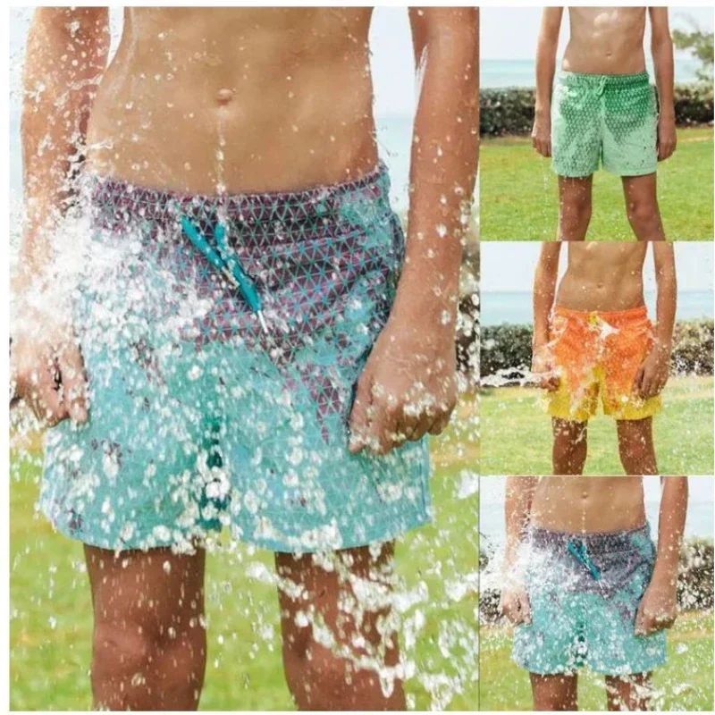 Large Size Beach Pants Casual Shorts That Change Color When Exposed To Water Summer New Men's Color Changing Swimming Trunks