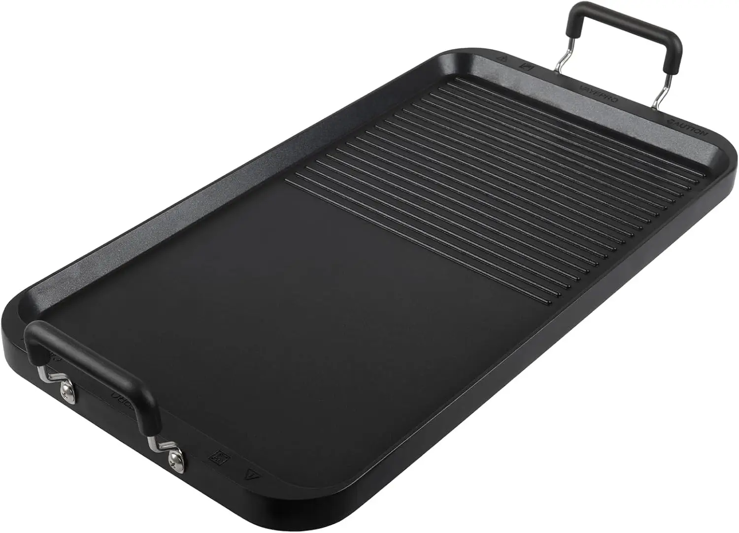 

20 Inch Non-Stick Griddle & Grill Pan, Dual Burner for Gas/Electric/Camping Stoves, Ideal for Pancakes, BBQ, Indoor Outdoor