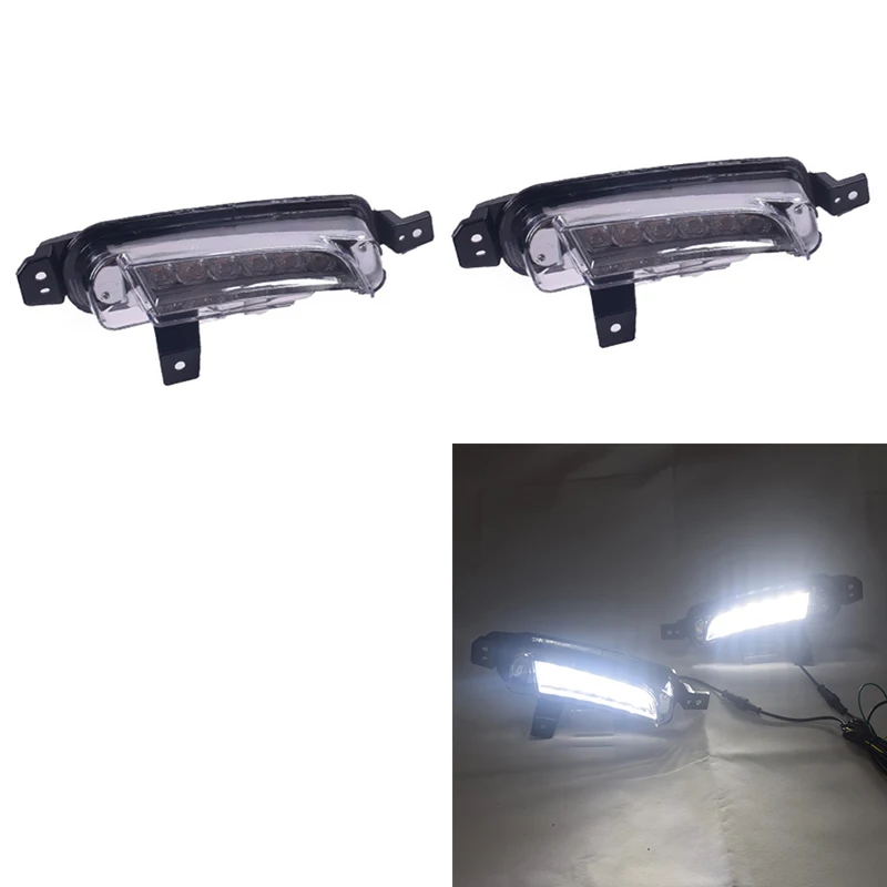 2Pcs Led Daytime Running Light For Suzuki Vitara 2015 2016 2017 2018 Turning Yellow Signal Relay Waterproof Car 12V Led Drl