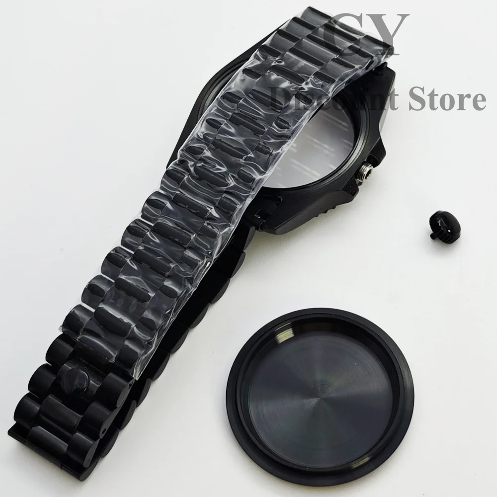 NH35 36mm Black Stainless Steel Watch Case Strap Sapphire Glass fit NH35 NH36 ETA2824 2836 Miyota8215 DG2813 3804 PT5000 Movemen