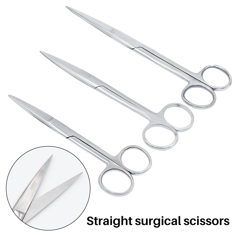 Dental Medical Surgical Scissors 14cm 16cm 18cm Stainless Steel Straight / Curved Tip Scissor Dentist Surgical Tool 14 / 16 / 18