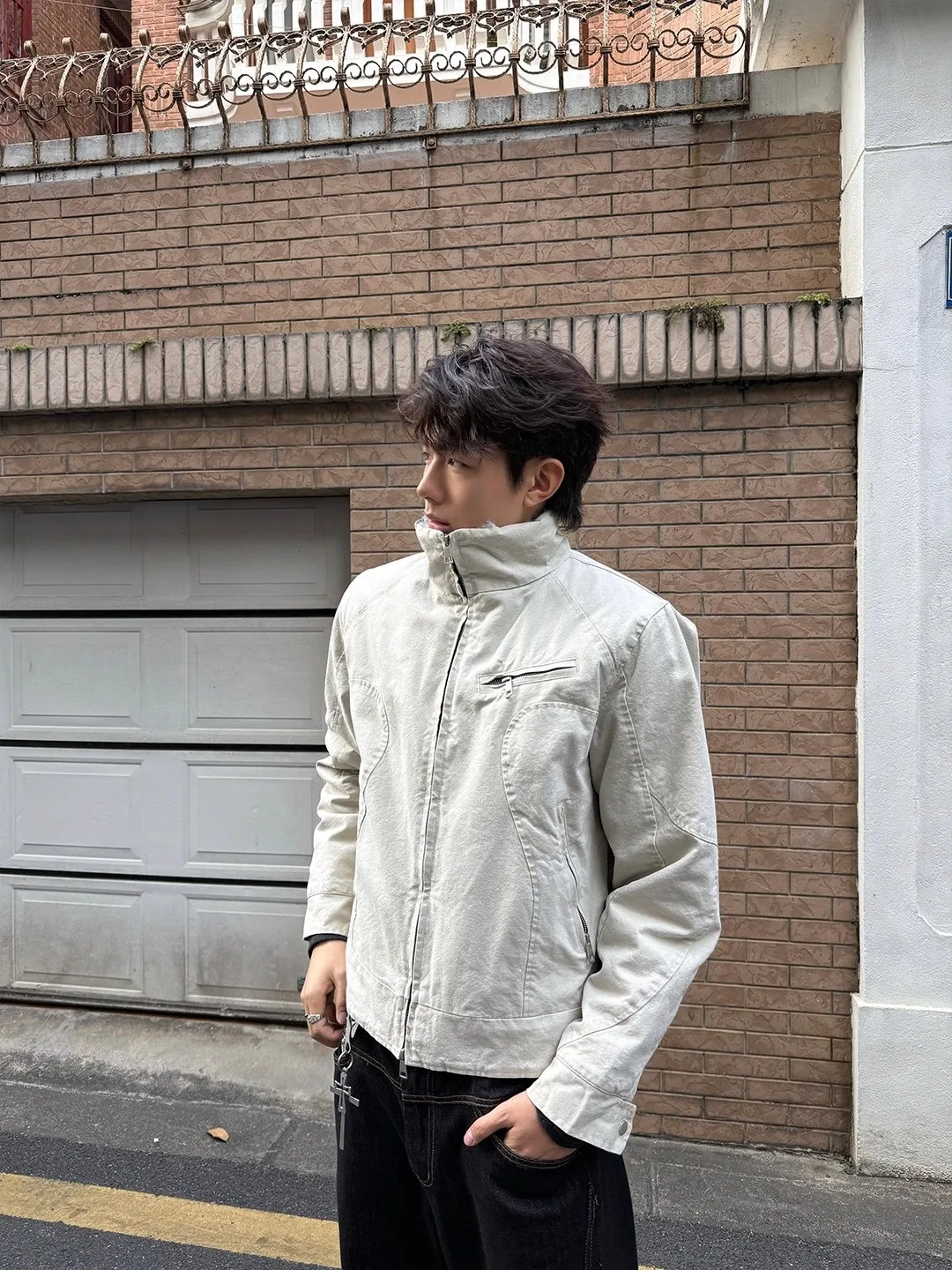 

Autumn Winter Thiened Parka Casual Stand Collar Men's Jaet Faionable Cotton Coat with Fur Collar Comfortable Loose Fit