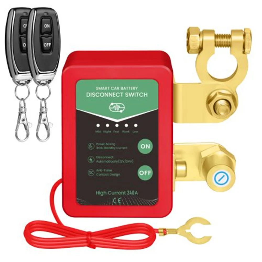 

Car Remote Battery Disconnect Switch 12V 240A Remote Control Switch Leakage Protection Power Cut-Off Switch Main Power Switch