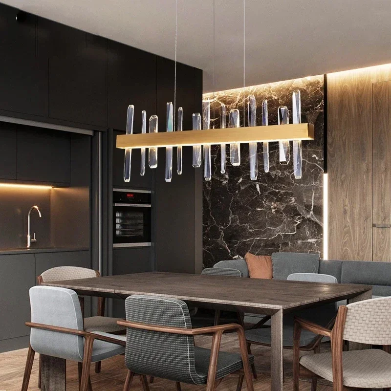 Postmodern restaurant front desk pendant light American-style minimalist dining table bar counter crystal lamp