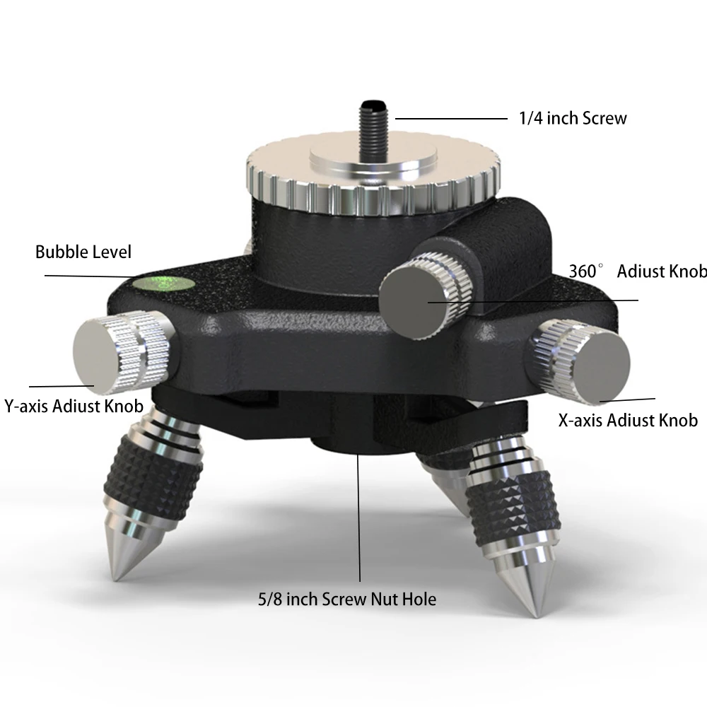 Aluminum Alloy Laser Level Tripod Bracket 360 Degree Rotating Fine-tuning For Moving Base Tripode para nivel laser