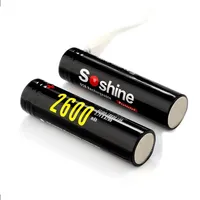 Soshine Li-ion 18650 2600mAh 3.7V Rechargeable Battery For Microphone Flashlight Headlight Small Fan Toy Built-In Micro USB Port
