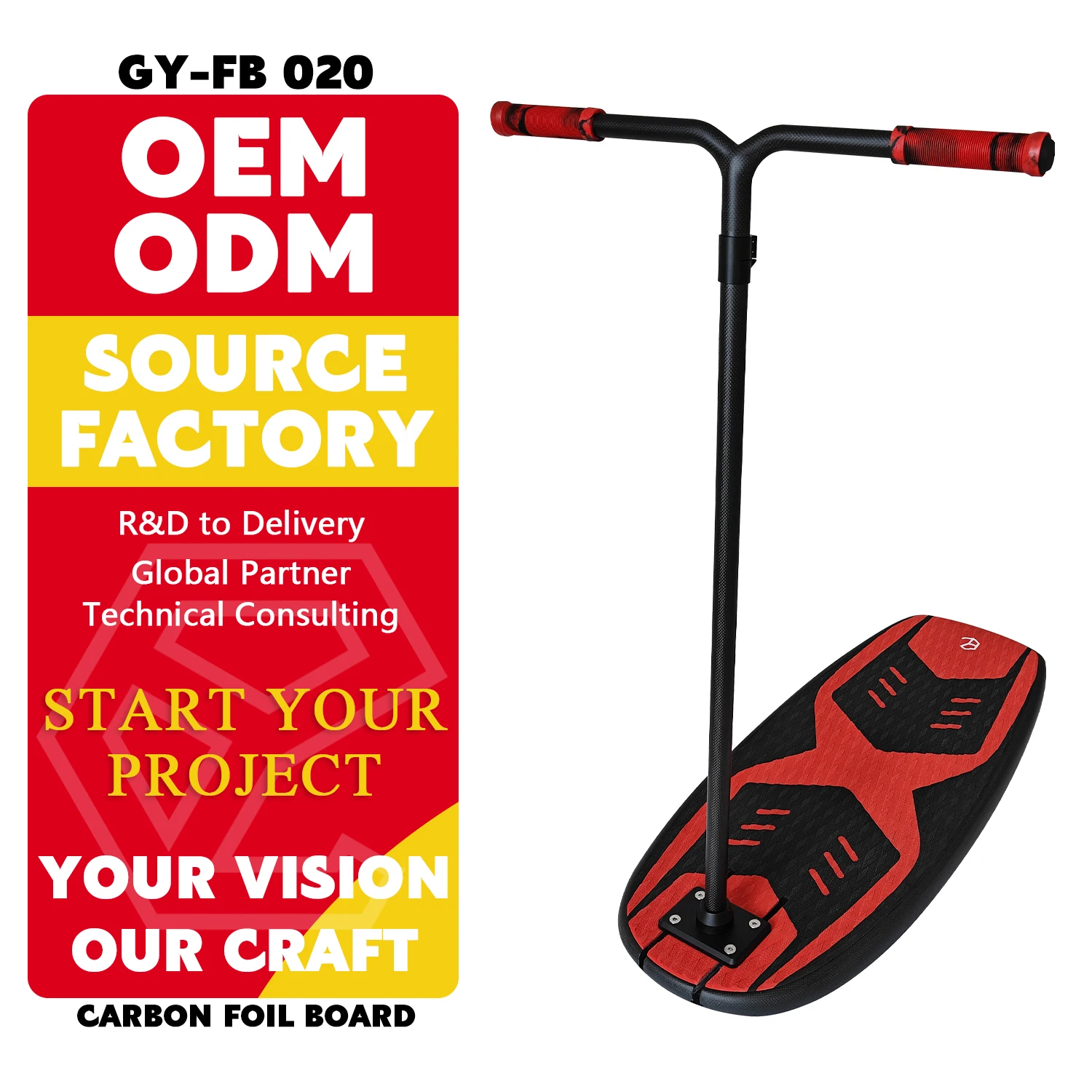 MSGY Adjustable Carbon Fiber Hydrofoil Board Handle Beginners Easy Balance Foil Scooter Design Unisex Ocean Waters Learning