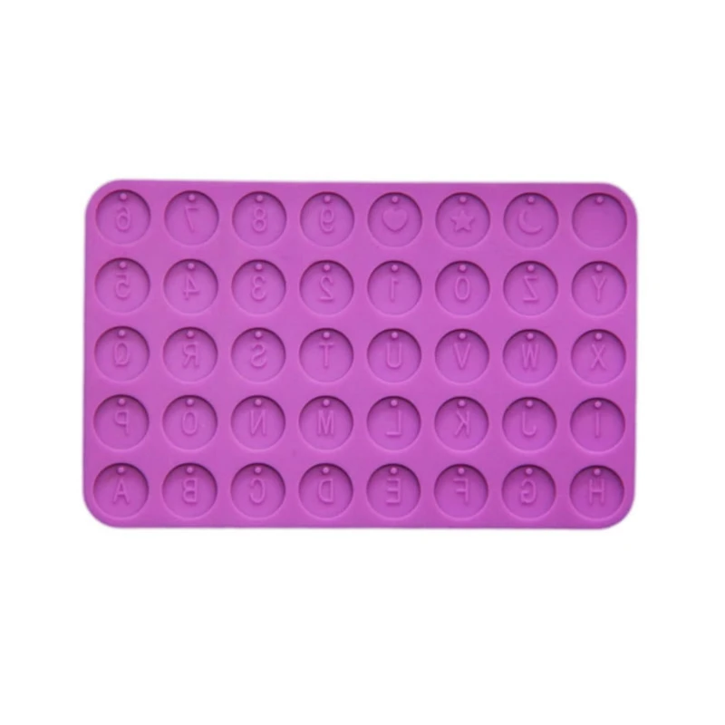 Moldes de silicone para chaveiro com letras redondas e resina epóxi moldagem