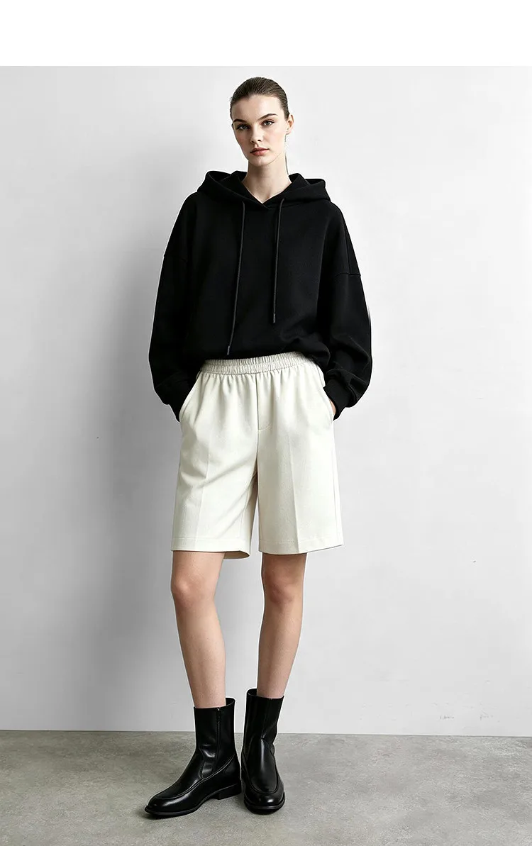 Amii Hooded Pullover Sweatshirt Drawstring Drop Shoulder Loose Fit Slimming Casual 2026 Winter Women's Clothes 12624037