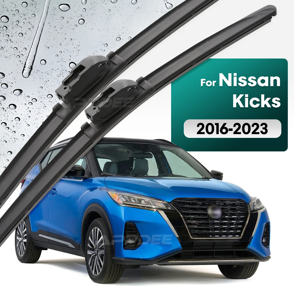 

Silicone & rubber Front Wiper Blades Set For Nissan Kicks P15 2016 - 2023 Windshield Windscreen Window Brush 26"+16"
