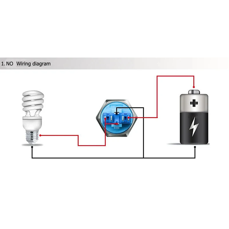 Metal Push Button Switch Latching, Self-Locking, Momentary, Self-Reset, Ring Cap, Waterproof, Stainless Steel, 1NO1NC, 22mm 110V