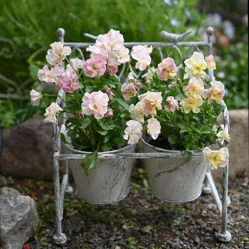 Vintage Flower Pot External Garden Pot Metal Outdoor Succulent Plant Pots Balcony Yard Garden Decoration Hanging Iron Planter
