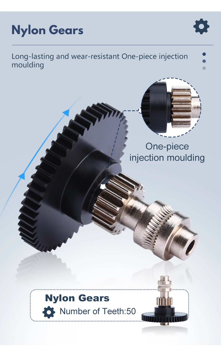 Trianglelab IDG GEAR KIT Integrierte Welle, Direktantriebsgetriebe, gehärteter Stahl, Nickelbeschichtung für DDB Voron Cw1 Cw2 Extruder – Detail 5