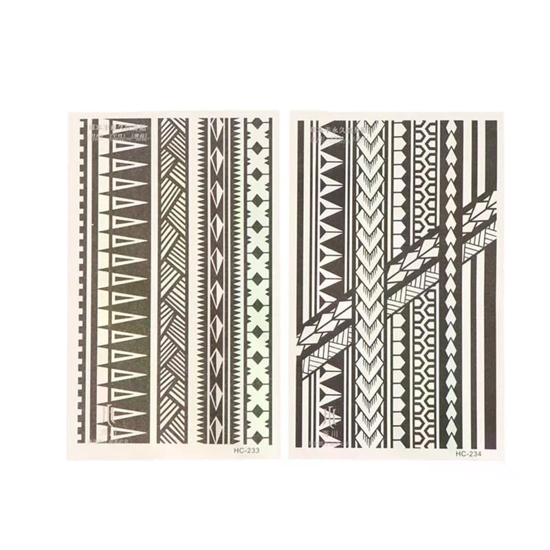 Geometric Pattern Bracelet Waterproof Temporary Tattoo, Lasting 1-2 Weeks, Realistic Semi-Permanent Fake Tattoo
