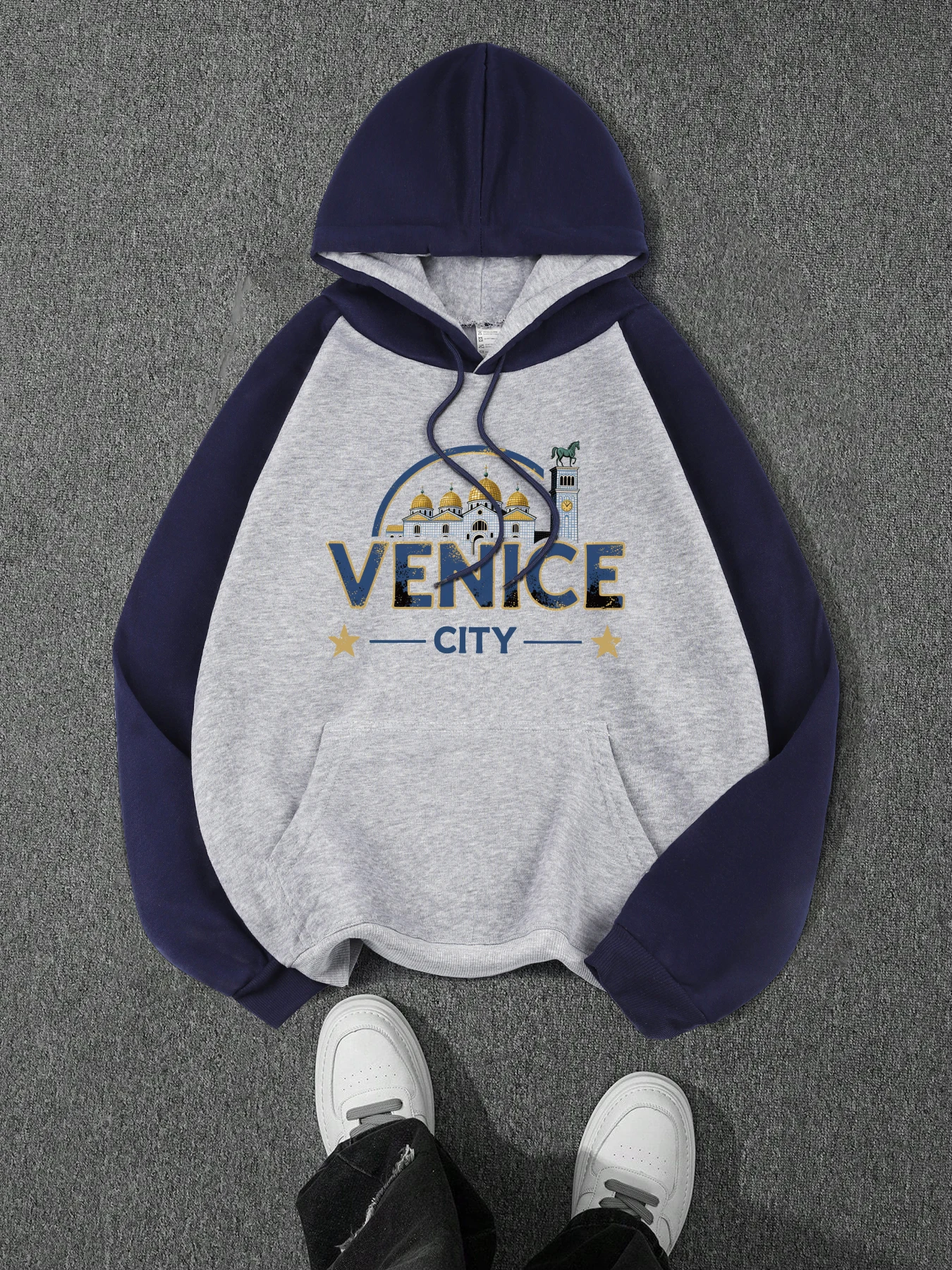 Венеция Базилика Сан-Марко Мужская толстовка с принтом реглан Harajuku Уличные толстовки Повседневная флисовая толстовка Свободный многоцветный пуловер