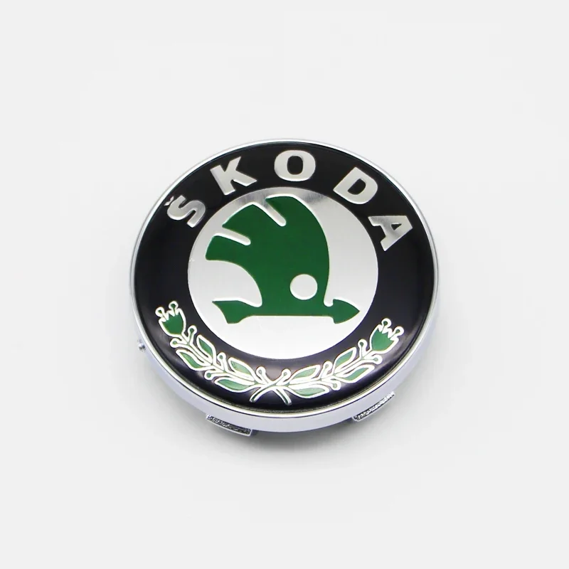 4Pcs 56mm Wheel Center Caps Aluminum Domed Sticker Alloy Badge For Skoda Rapid Octavia A5 RS Kodiaq Fabia A7 Accessories