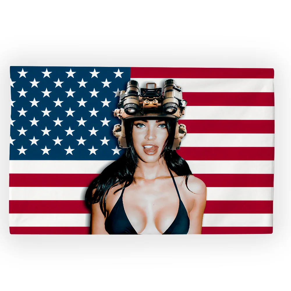 Schauspielerin M-Megan F-Fox, amerikanische Flagge für Camping, Party, Picknick, Studio, Stand, Hintergrund, Wand, Innendekoration, Banner